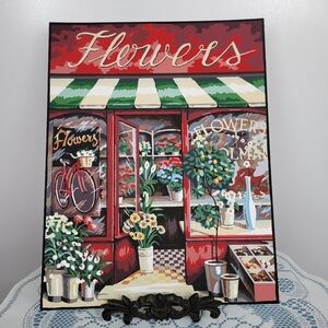 The Flower Shop Advanced Paint By Number 11×14 Finished Acrylic Painting Boarder